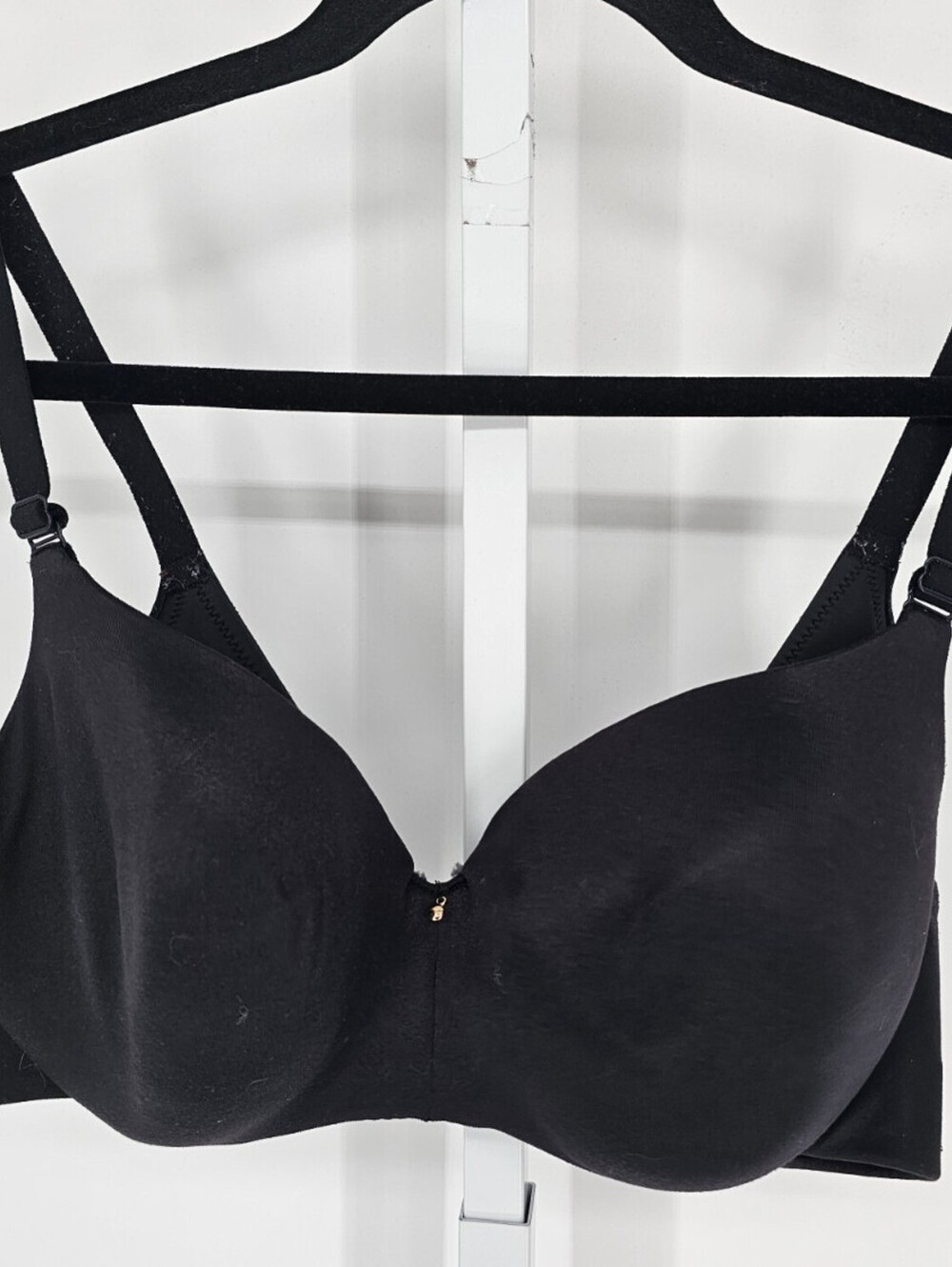 Cacique Womens Sz 40D Classic Lightly Padded T Shirt Bra Solid Black